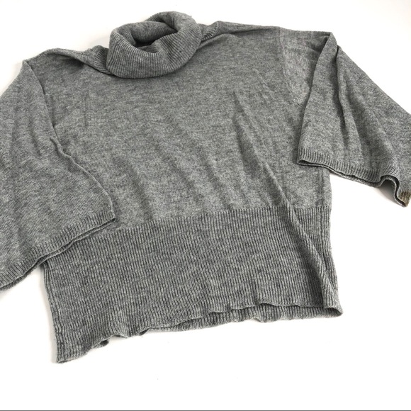 Sparrow Gray Kimi Turtleneck Wool Cable Sweater L - Picture 2 of 7